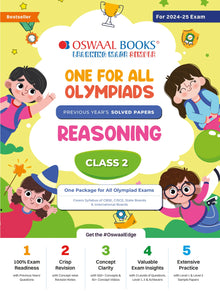 One For All Olympiad Class 2 Reasoning | Previous Years Solved Papers | For 2024-25 Exam Oswaal Books and Learning Private Limited