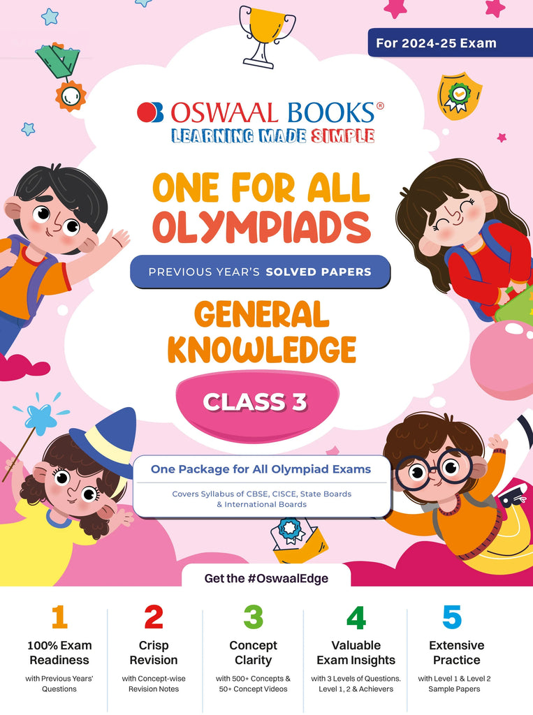 One For All Olympiad Class 3 General Knowledge | Previous Years Solved Papers | For 2024-25 Exam Oswaal Books and Learning Private Limited
