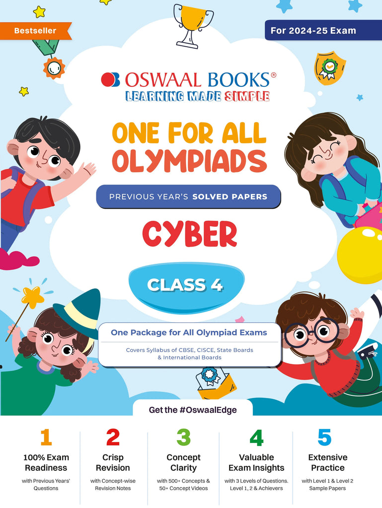 One For All Olympiad Class 4 Cyber | Previous Years Solved Papers | For 2024-25 Exam Oswaal Books and Learning Private Limited