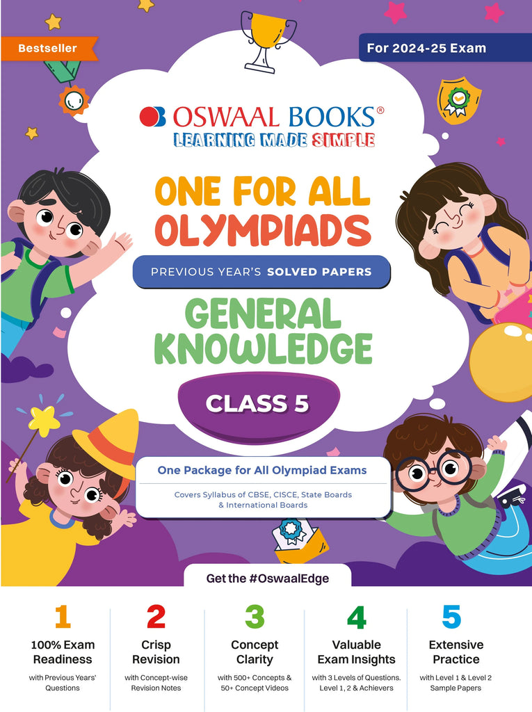 One For All Olympiad Class 5 General Knowledge | Previous Years Solved Papers | For 2024-25 Exam Oswaal Books and Learning Private Limited