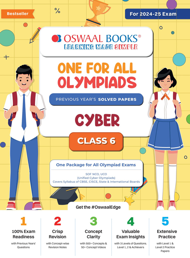 One For All Olympiad Class 6 Cyber | Previous Years Solved Papers | For 2024-25 Exam Oswaal Books and Learning Private Limited