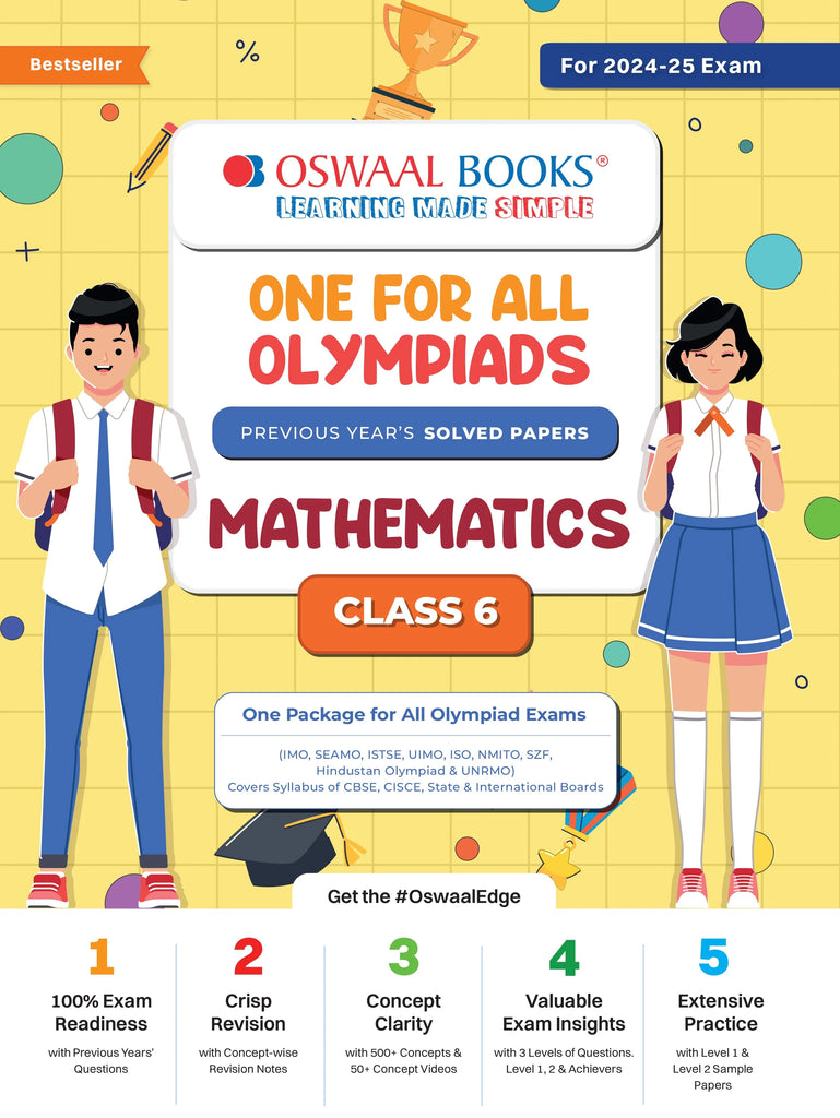 One For All Olympiad Class 6 Mathematics | Previous Years Solved Papers | For 2024-25 Exam Oswaal Books and Learning Private Limited