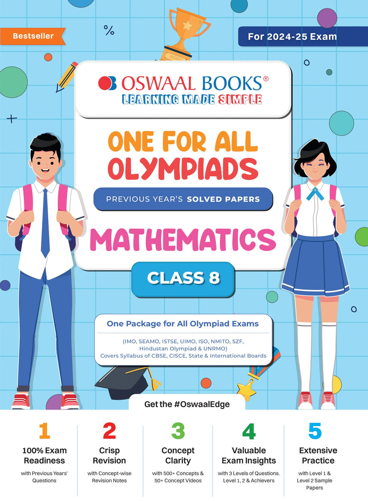 One For All Olympiad Class 8 Mathematics | Previous Years Solved Papers | For 2024-25 Exam Oswaal Books and Learning Private Limited
