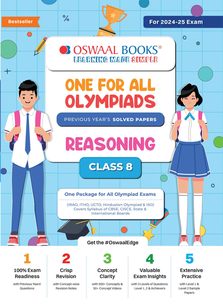 One For All Olympiad Class 8 Reasoning | Previous Years Solved Papers | For 2024-25 Exam Oswaal Books and Learning Private Limited