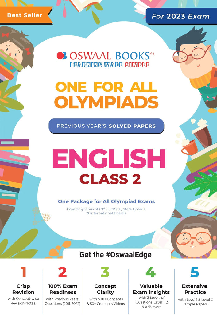 One For All Olympiad Previous Years' Solved Papers, Class-2 English Book (For 2023 Exam) 