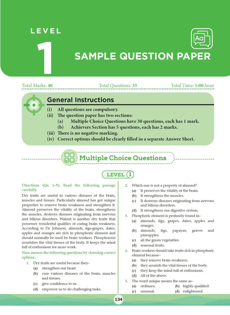 One For All Olympiad Previous Years' Solved Papers, Class-6 English Book (For 2023 Exam) 