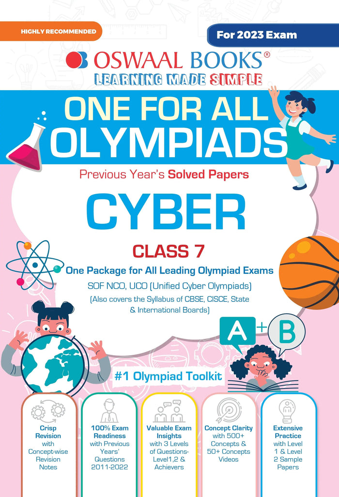 One For All Olympiad Previous Years' Solved Papers, Class-7 Cyber Book (For 2023 Exam) 
