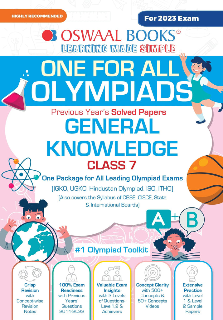 One For All Olympiad Previous Years' Solved Papers, Class-7 General Knowledge Book (For 2023 Exam)