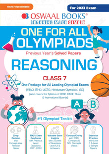 One For All Olympiad Previous Years' Solved Papers, Class-7 Reasoning Book (For 2023 Exam) 