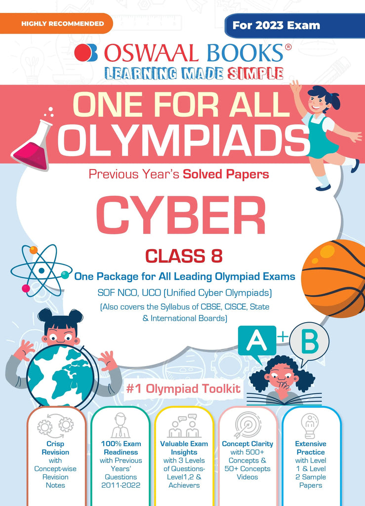 One For All Olympiad Previous Years' Solved Papers, Class-8 Cyber Book (For 2023 Exam) 