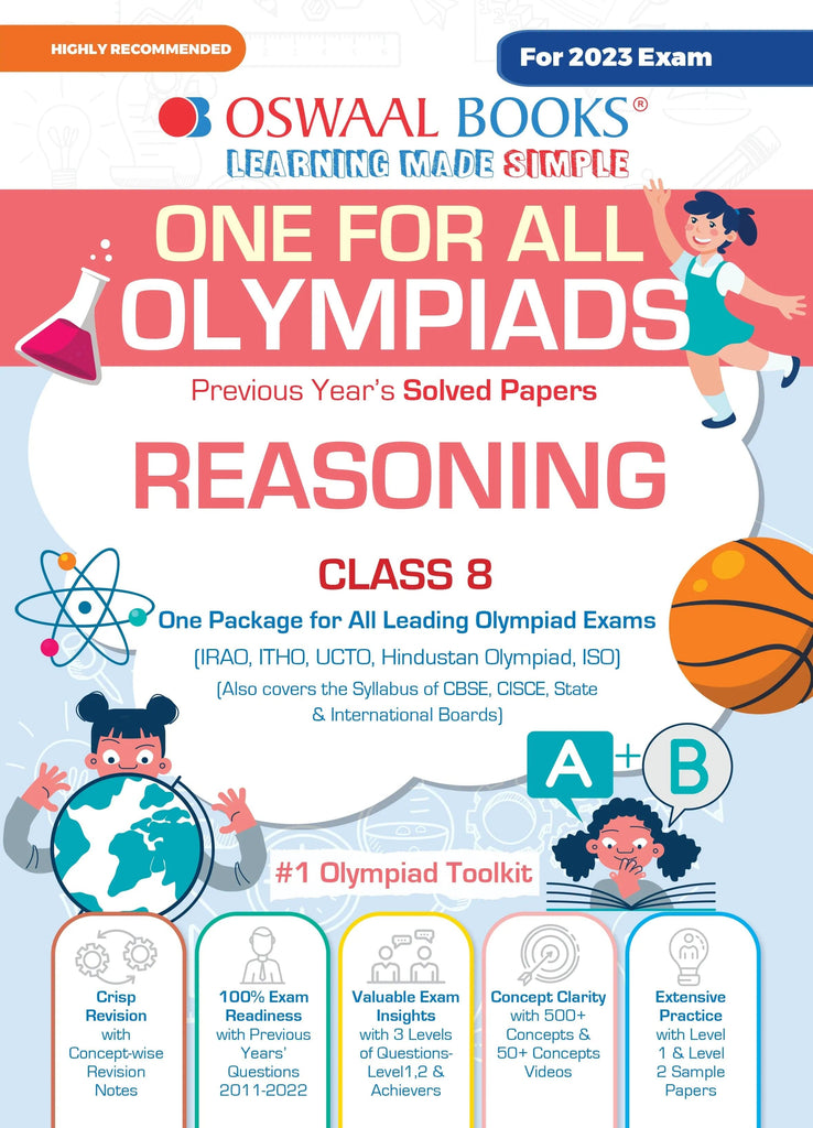 One For All Olympiad Previous Years' Solved Papers, Class-8 Reasoning Book (For 2023 Exam) 