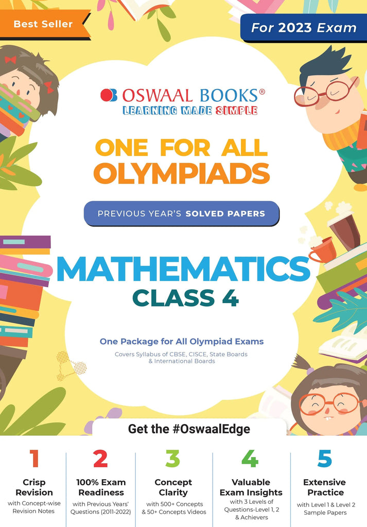 One For All Olympiad Previous Years Solved Papers, Class-4 Mathematics Book (For 2023 Exam) Oswaal Books and Learning Private Limited