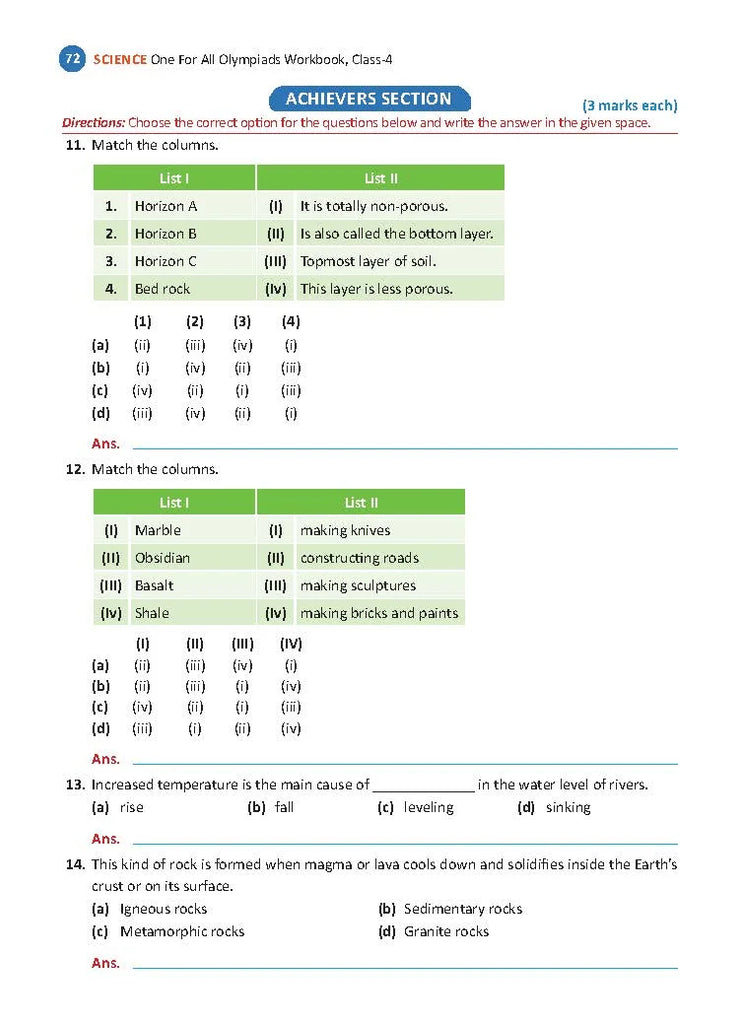 One For All Olympiad Workbook Class 4 Science for 2024-25 Exam Oswaal Books and Learning Private Limited