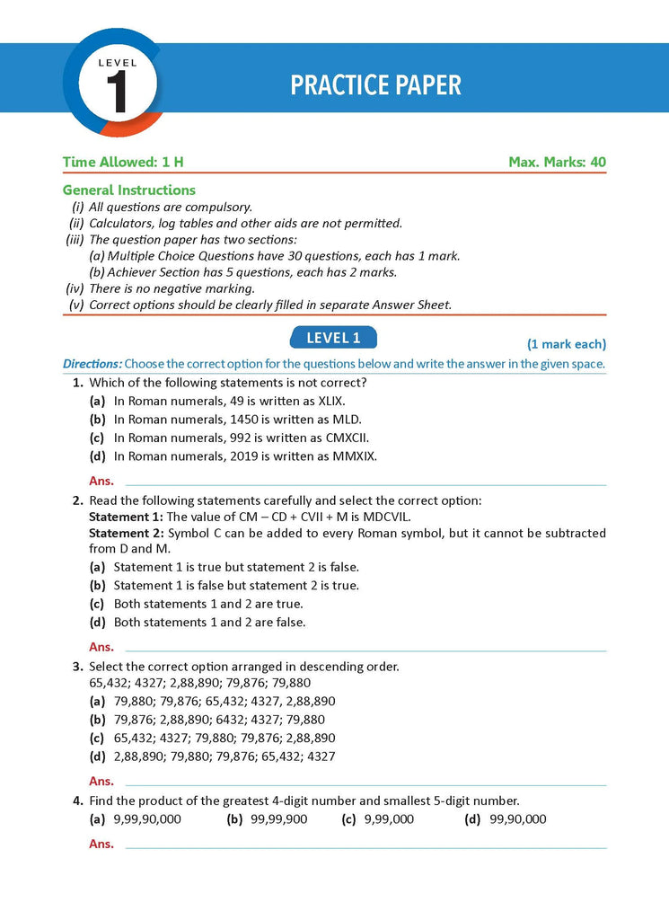 One For All Olympiad Workbook Class 5 Mathematics for 2024-25 Exam Oswaal Books and Learning Private Limited