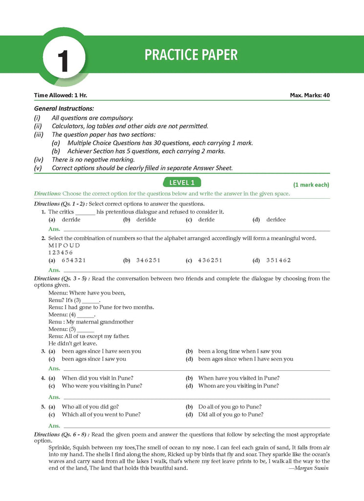 One For All Olympiad Workbook Class 6 English for 2024-25 Exam Oswaal Books and Learning Private Limited