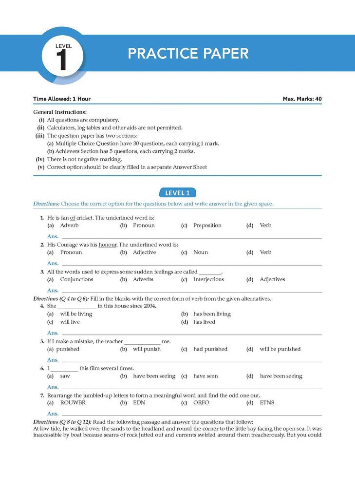 One For All Olympiad Workbook Class 7 English for 2024-25 Exam Oswaal Books