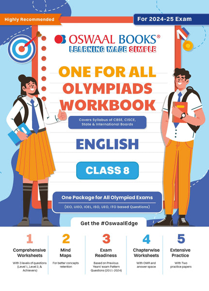 One For All Olympiad Workbook Class 8 English for 2024-25 Exam