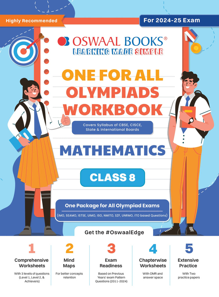 One For All Olympiad Workbook Class 8 Mathematics for 2024-25 Exam Oswaal Books and Learning Private Limited