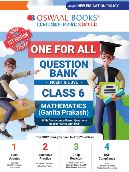 One For All Question Bank NCERT & CBSE, Class-6 Mathematics - Ganita Prakash (For Latest Exam)