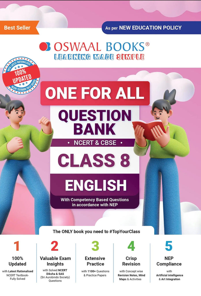 One For All Question Bank NCERT & CBSE, Class-8 English (For 2023 Exam) 