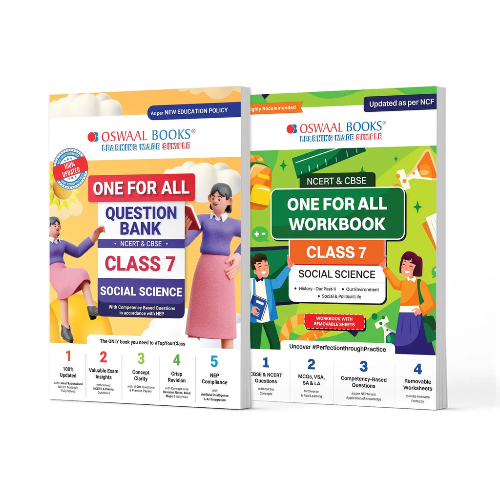 One For All Question Bank + One For All Workbook (NCERT & CBSE) Class 7 Social Science (Set of 2 Books) | Updated As Per NCF For Latest Exam Oswaal Books and Learning Private Limited