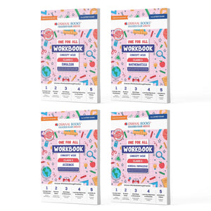 One For All Workbook Concept Wise Class-3 English, Math, Science & General Knowledge (Set Of 4 Books) (For Latest Exam)