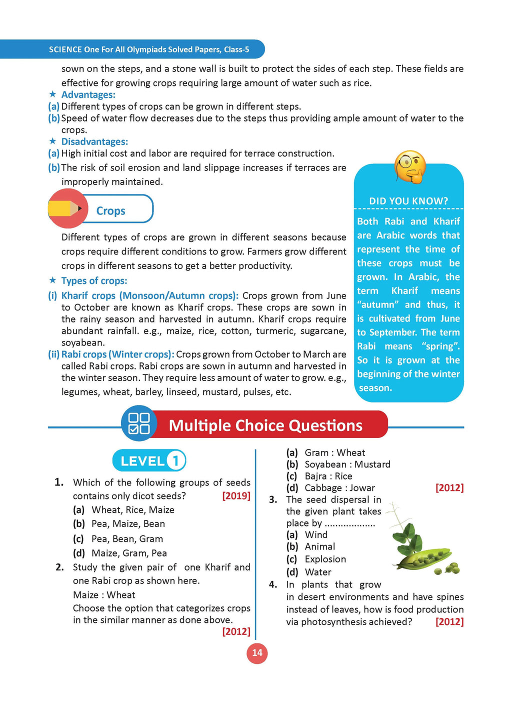 One for All Olympiads Chapter-wise Previous Years' Solved Papers, Prep-Guide (with Level 1, 2 & Achievers Section) Class 5 Science For 2026 Exam 
