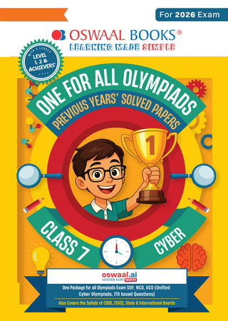 One for All Olympiads Chapter-wise Previous Years' Solved Papers, Prep-Guide (with Level 1, 2 & Achievers Section) Class 7 Cyber For 2026 Exam 