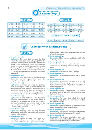 One for All Olympiads Chapter-wise Previous Years' Solved Papers, Prep-Guide (with Level 1, 2 & Achievers Section) Class 7 Cyber For 2026 Exam 