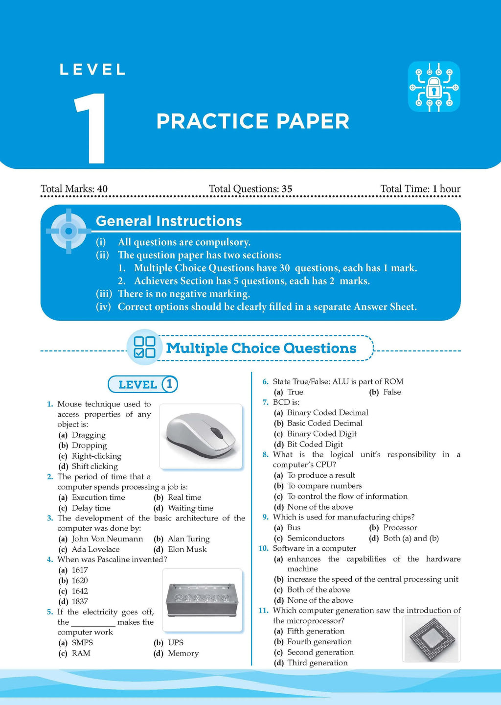 One for All Olympiads Chapter-wise Previous Years' Solved Papers, Prep-Guide (with Level 1, 2 & Achievers Section) Class 7 Cyber For 2026 Exam 