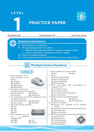 One for All Olympiads Chapter-wise Previous Years' Solved Papers, Prep-Guide (with Level 1, 2 & Achievers Section) Class 7 Cyber For 2026 Exam 