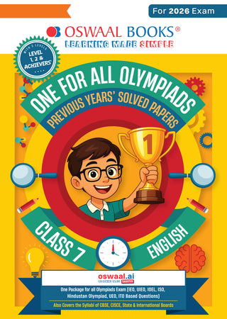 One for All Olympiads Chapter-wise Previous Years' Solved Papers, Prep-Guide (with Level 1, 2 & Achievers Section) Class 7 English For 2026 Exam 