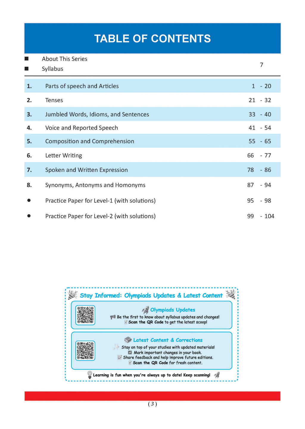 One for All Olympiads Chapter-wise Previous Years' Solved Papers, Prep-Guide (with Level 1, 2 & Achievers Section) Class 7 English For 2026 Exam 
