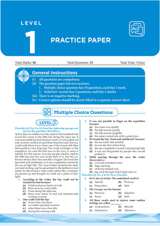 One for All Olympiads Chapter-wise Previous Years' Solved Papers, Prep-Guide (with Level 1, 2 & Achievers Section) Class 7 English For 2026 Exam 