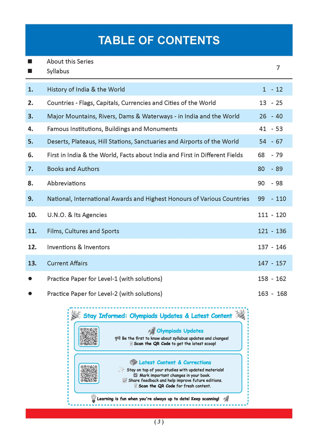 One for All Olympiads Chapter-wise Previous Years' Solved Papers, Prep-Guide (with Level 1, 2 & Achievers Section) Class 7 General Knowledge For 2026 Exam 