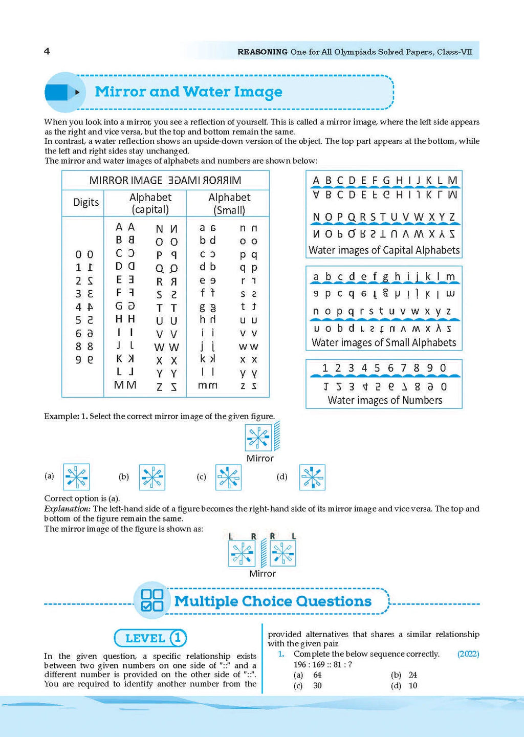 One for All Olympiads Chapter-wise Previous Years' Solved Papers, Prep-Guide (with Level 1, 2 & Achievers Section) Class 7 Reasoning For 2026 Exam 