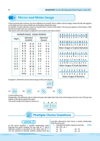 One for All Olympiads Chapter-wise Previous Years' Solved Papers, Prep-Guide (with Level 1, 2 & Achievers Section) Class 7 Reasoning For 2026 Exam 
