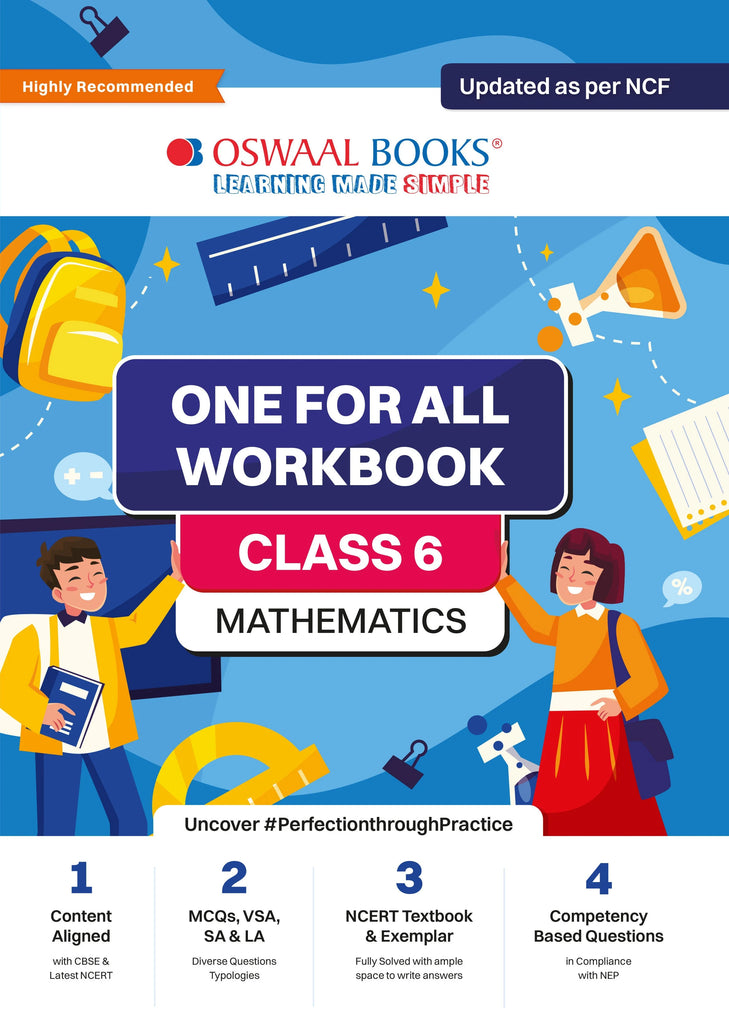 One for all Workbook Class 6 Mathematics  Updated as per NFC For Latest Exam (NCERT | MCQ's | VSA | SA | LA) Oswaal Books and Learning Private Limited
