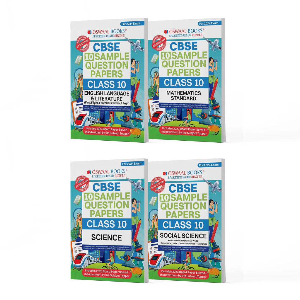 CBSE Sample Question Papers Class 10 English, Science, Social Science & Maths Standard (Set of 4 Books) (For Board Exams 2024) | 2023-24