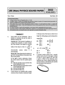 Oswaal JEE (Main) 22 Yearwise Solved Papers 2022 (All Shifts) Physics Book (For 2023 Exam) 