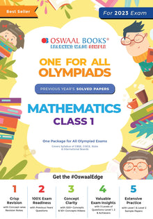 Oswaal One For All Olympiad Previous Years' Solved Papers, Class-1 Mathematics Book (For 2023 Exam) 