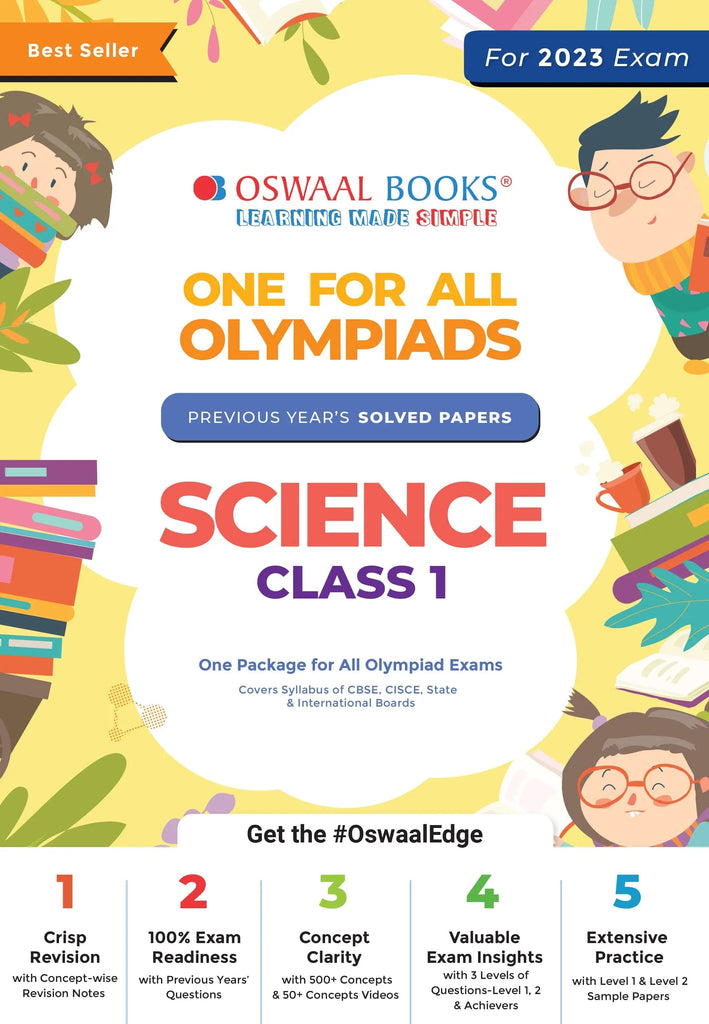 Oswaal One For All Olympiad Previous Years' Solved Papers, Class-1 Science Book (For 2023 Exam) 