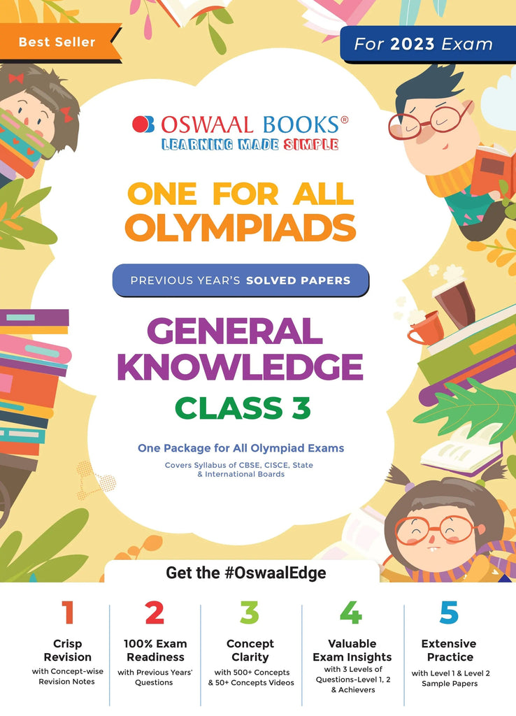 Oswaal One For All Olympiad Previous Years' Solved Papers, Class-3 General Knowledge Book (For 2023 Exam) 