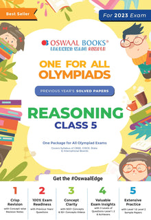 Oswaal One For All Olympiad Previous Years' Solved Papers, Class-5 Reasoning Book (For 2023 Exam)