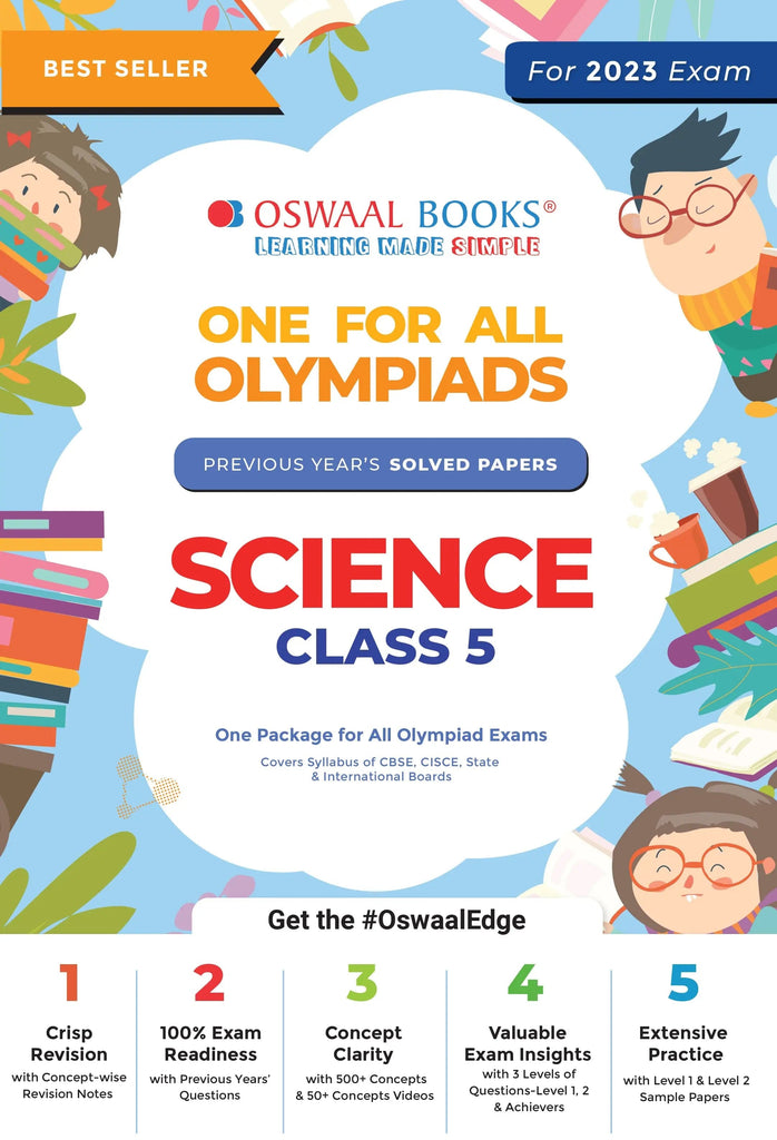 Oswaal One For All Olympiad Previous Years' Solved Papers, Class-5 Science Book (For 2023 Exam) 