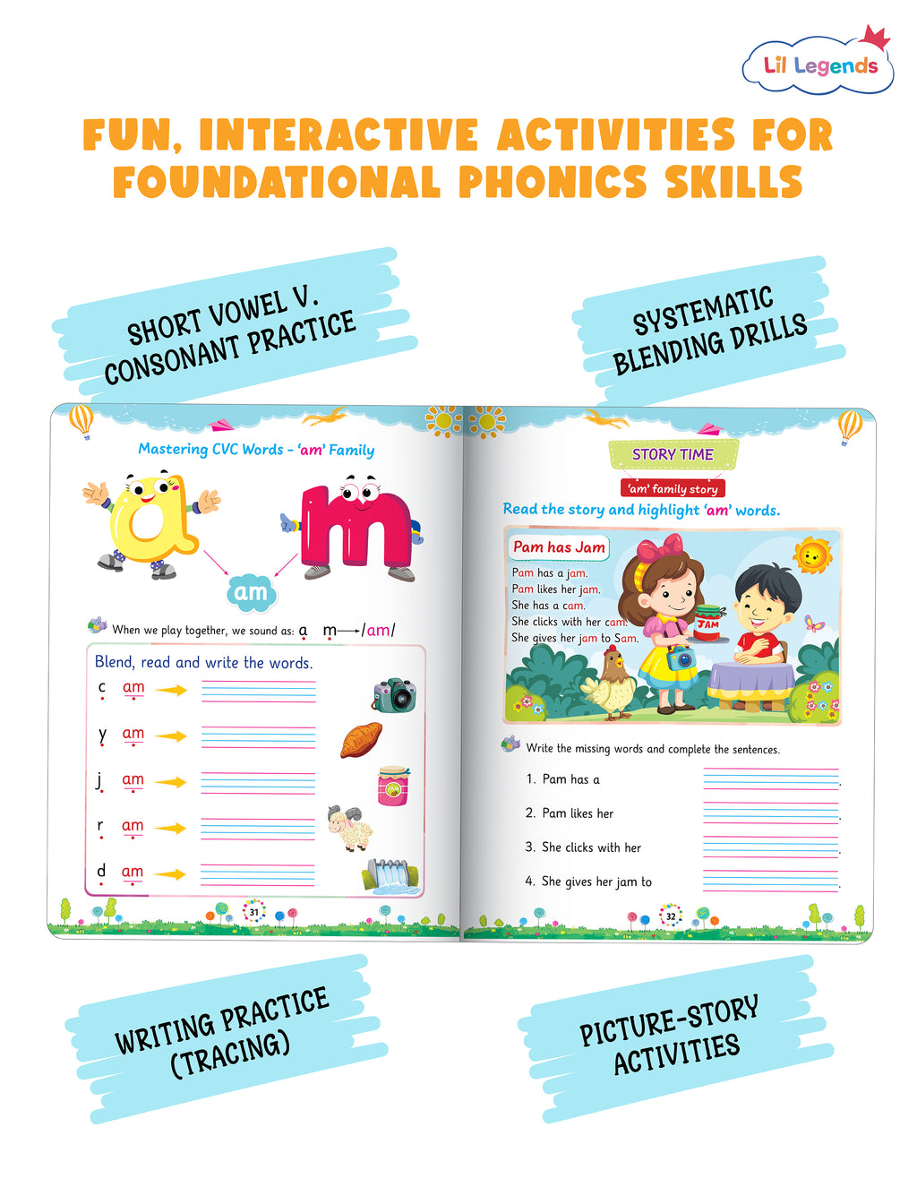 Incredible Phonics Workbook Level 2 Part 1 | CVC Mastery & Articulation ...