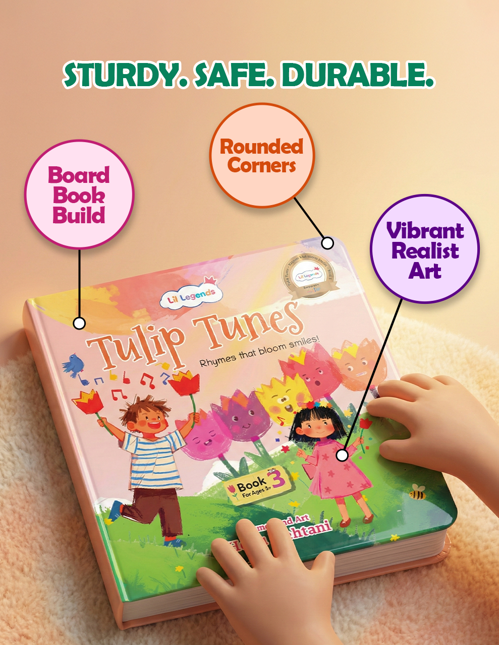 Lil Legends Tulip Tunes, Rhymes That Bloom Smiles Book 1, 2 and 3 | Set of 3 Poem Books for Kids | Phonemic Awareness, Reading Readiness and Fun Activities | For Age 3+