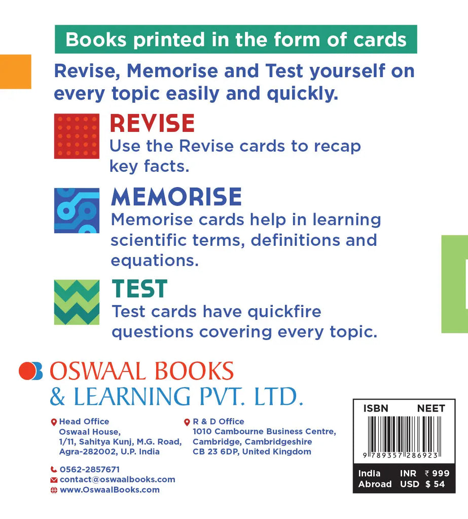 RMT Flash Cards NEET (UG) Biology Part-1 (For 2024 Exam) - Oswaal Books and Learning Pvt Ltd