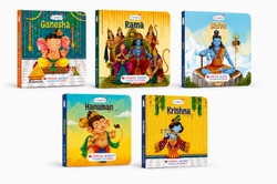 Lil Legends Mythology Board Books Set of 5 for Kids Age 3+ Years - Tales of Lord Shiva, Hanuman, Krishna, Rama & Ganesha | Illustrated Short Bedtime Stories | Hindu Mythology Picture Books