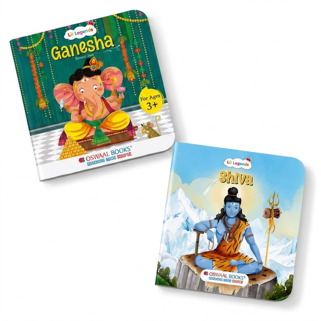 Lil Legends Mythological Tales Blessings of Gods Set of 2 Books for Kids Age 3+ Years - Lord Ganesha & Lord Shiva | Illustrated Hindu Mythology Stories for Children